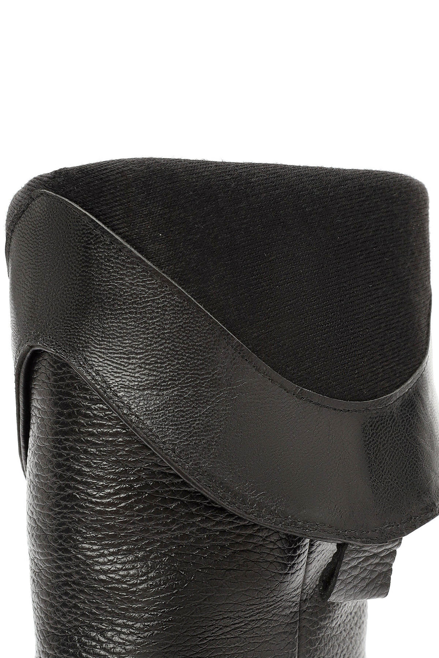 Woman Black Chunky Heels Leather Cowboy Boots