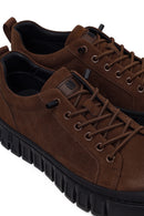 Male Brown Lace-up Thick-soled Nubuck Leather Sneaker | Derimod