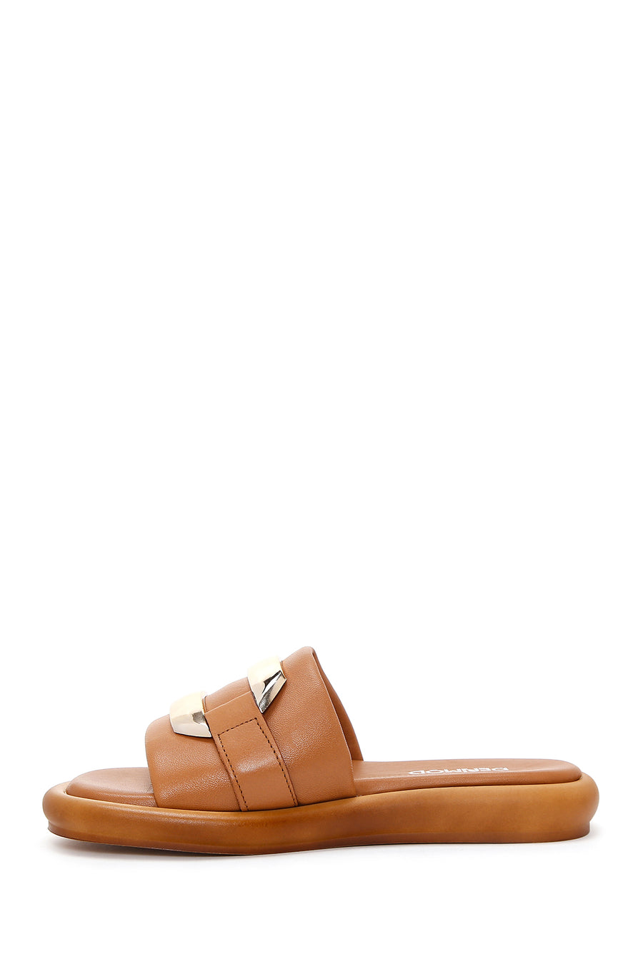 Women's Tan Leather Comfort Slippers
