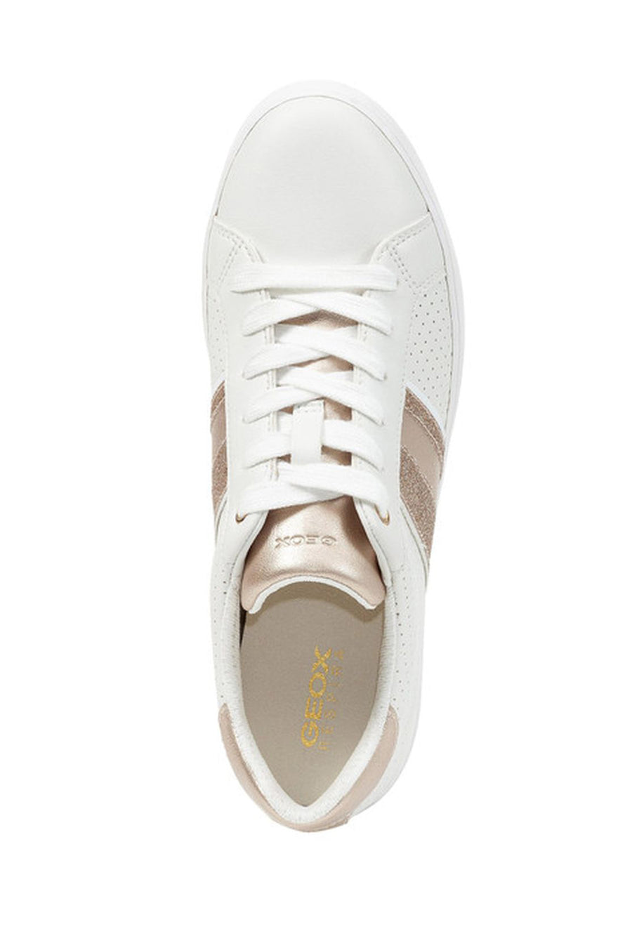 Geox Women's White Blomiee Lace-up Leather Sneaker