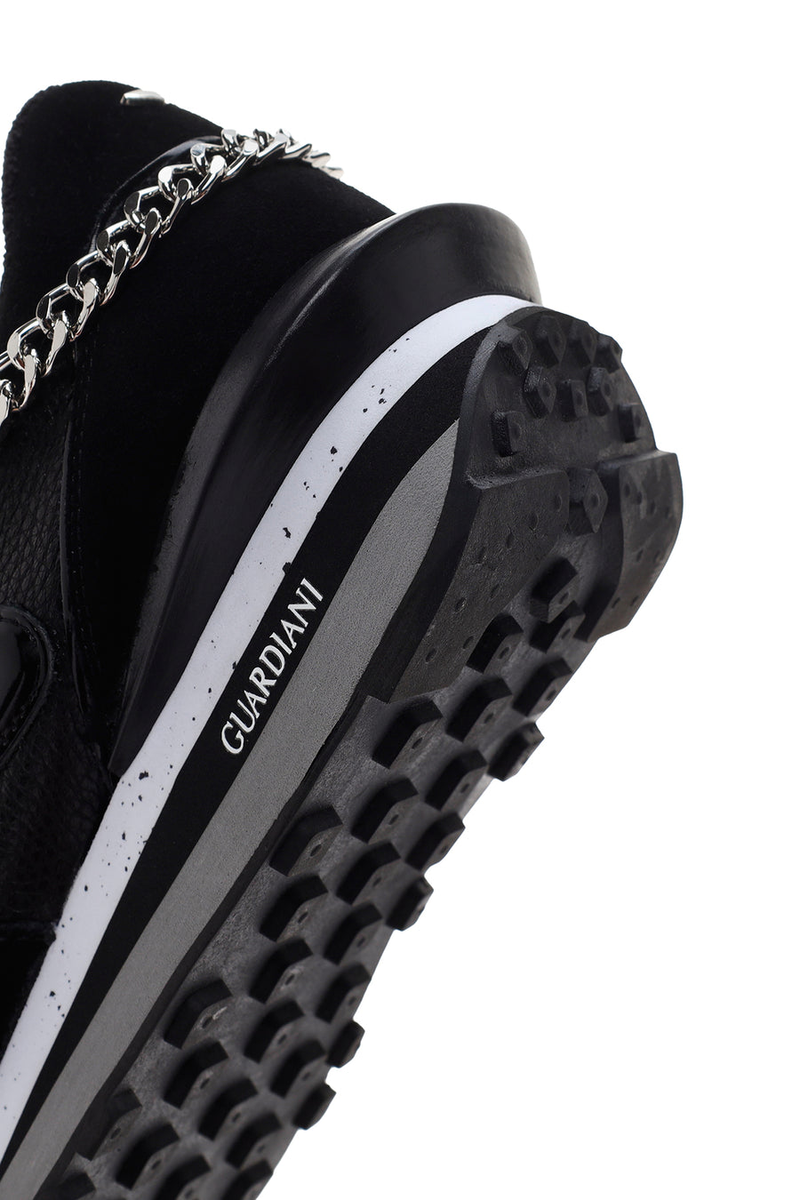 Alberto Guardiani Women's Black Wen Leather Thick Soled Sneaker
