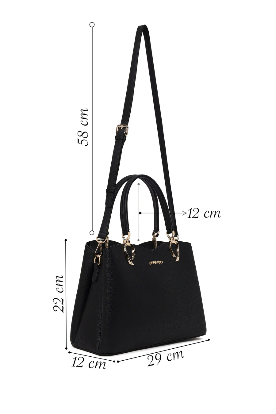 Woman Black Long-Strap Shoulder Bag