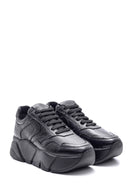 Women's High-Sole Leather Sneaker | Derimod