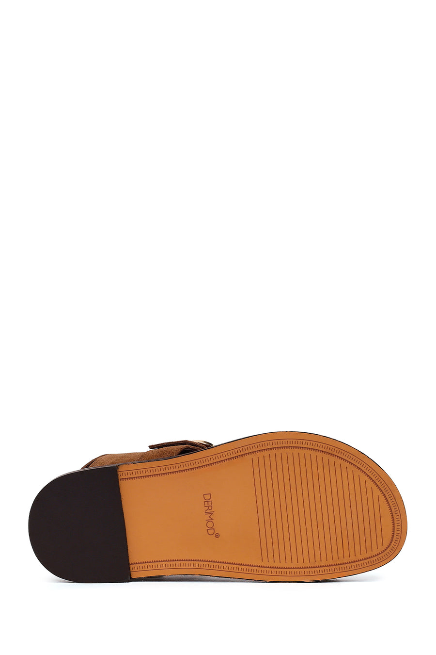 Woman Tan Suede Toe-Post Sandal