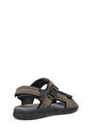 Geox Men's Gray U Spherica Ec5 B- Nbk Synt.Le Double Strap Fabric Sandals | Derimod