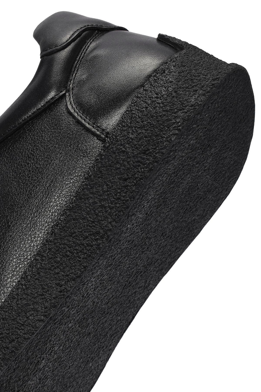 Erkek Siyah Bağcıklı Deri Sneaker