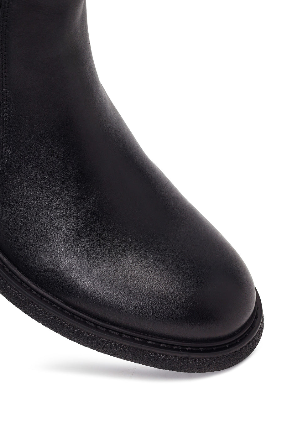 Male Black Leather Casual Chelsea Boots
