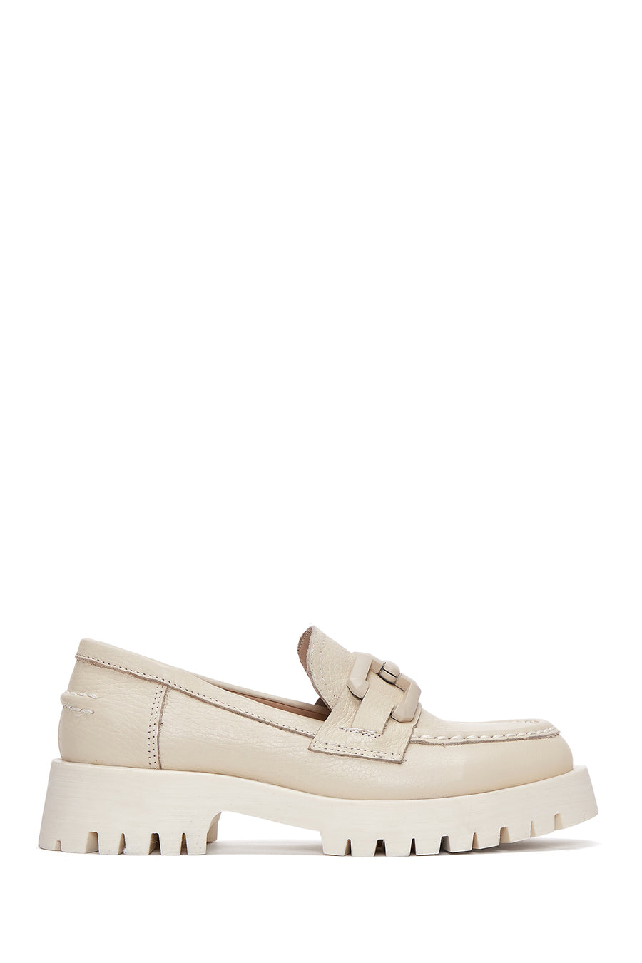 Women's Beige Leather Loafer 22WFD1847FT | Derimod