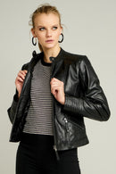 Nita Women's Leather Jacket | Derimod