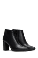Women's Black Leather Heeled Classic Boots | Derimod