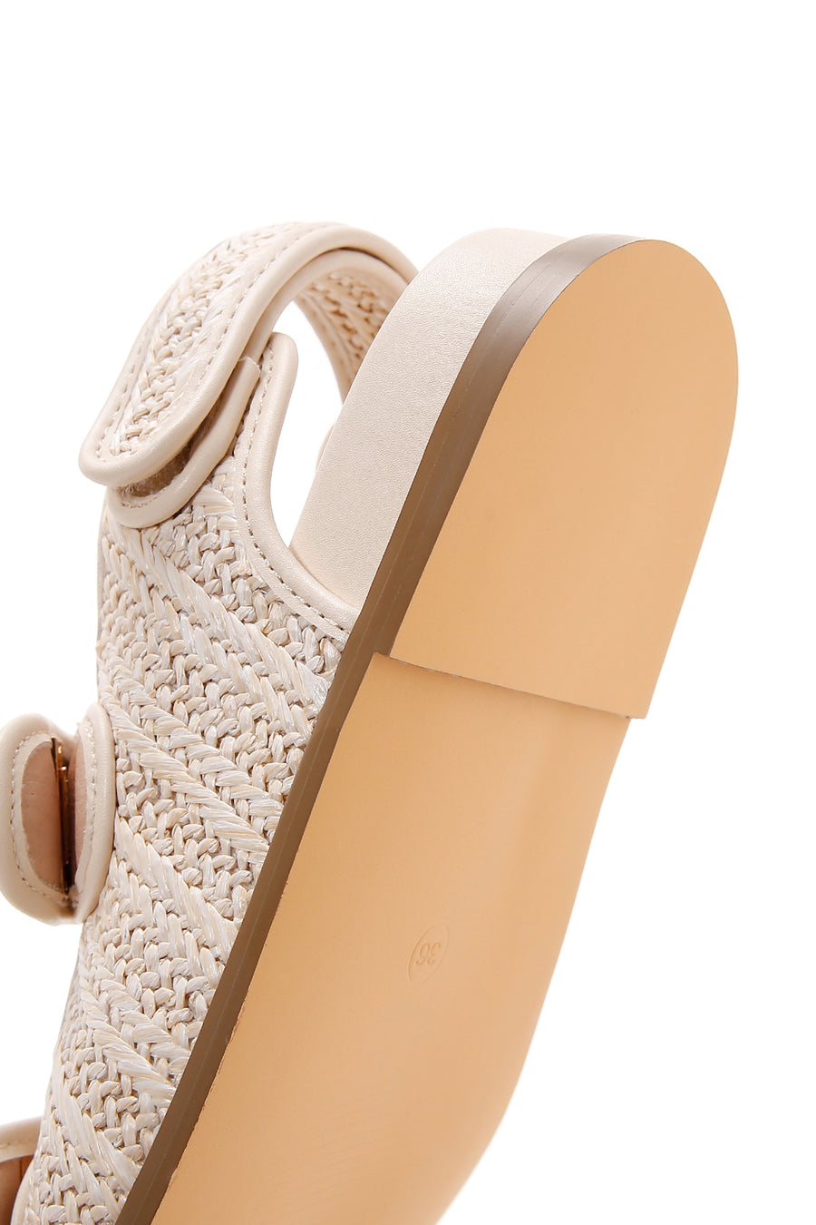 Women's Beige Straw Sandals