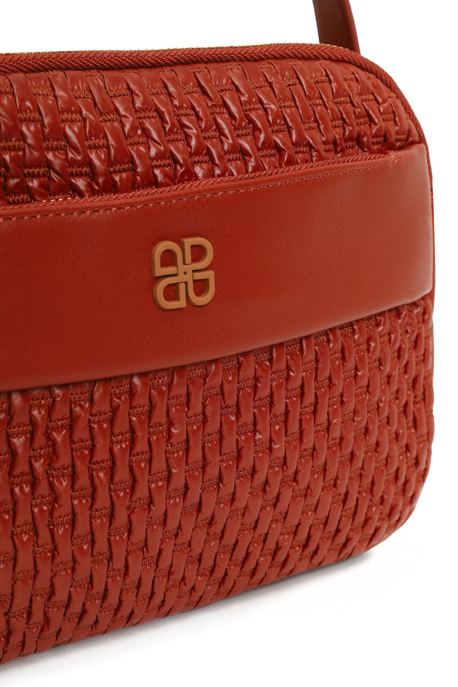 Woman Dark Orange Long-Strap Crossbody Bag