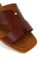 Women's Brown Leather Slippers | Derimod