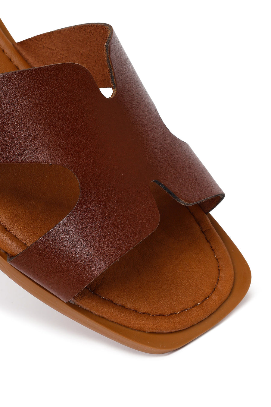 Women's Brown Leather Slippers