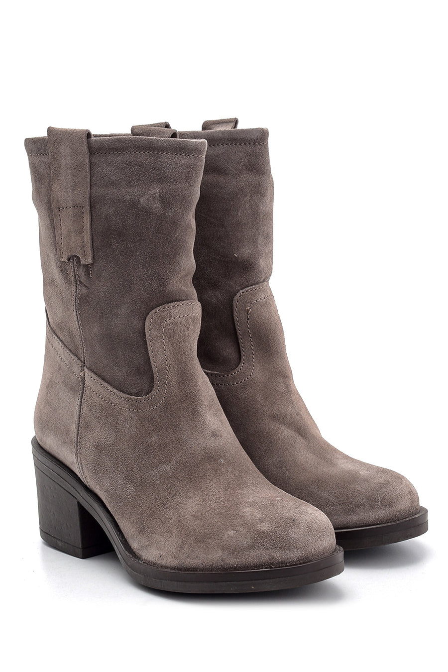 Women's Suede Leather Heeled Boots