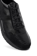 Kadın Siyah Bağcıklı Deri Sneaker | Derimod