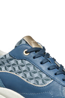 Geox Kadın Mavi D Spherica Ec13 A - Nap + Emb.Te Bağcıklı Dolgu Topuklu Sneaker | Derimod