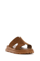 
Women's Tan Thick-Soled Suede Leather Slippers
 | Derimod