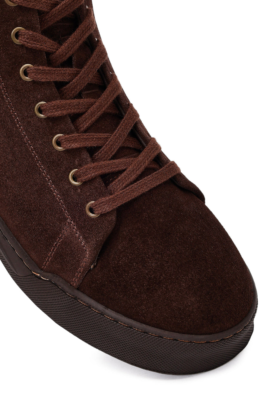 Men's Brown Suede Leather Boots with Zipper