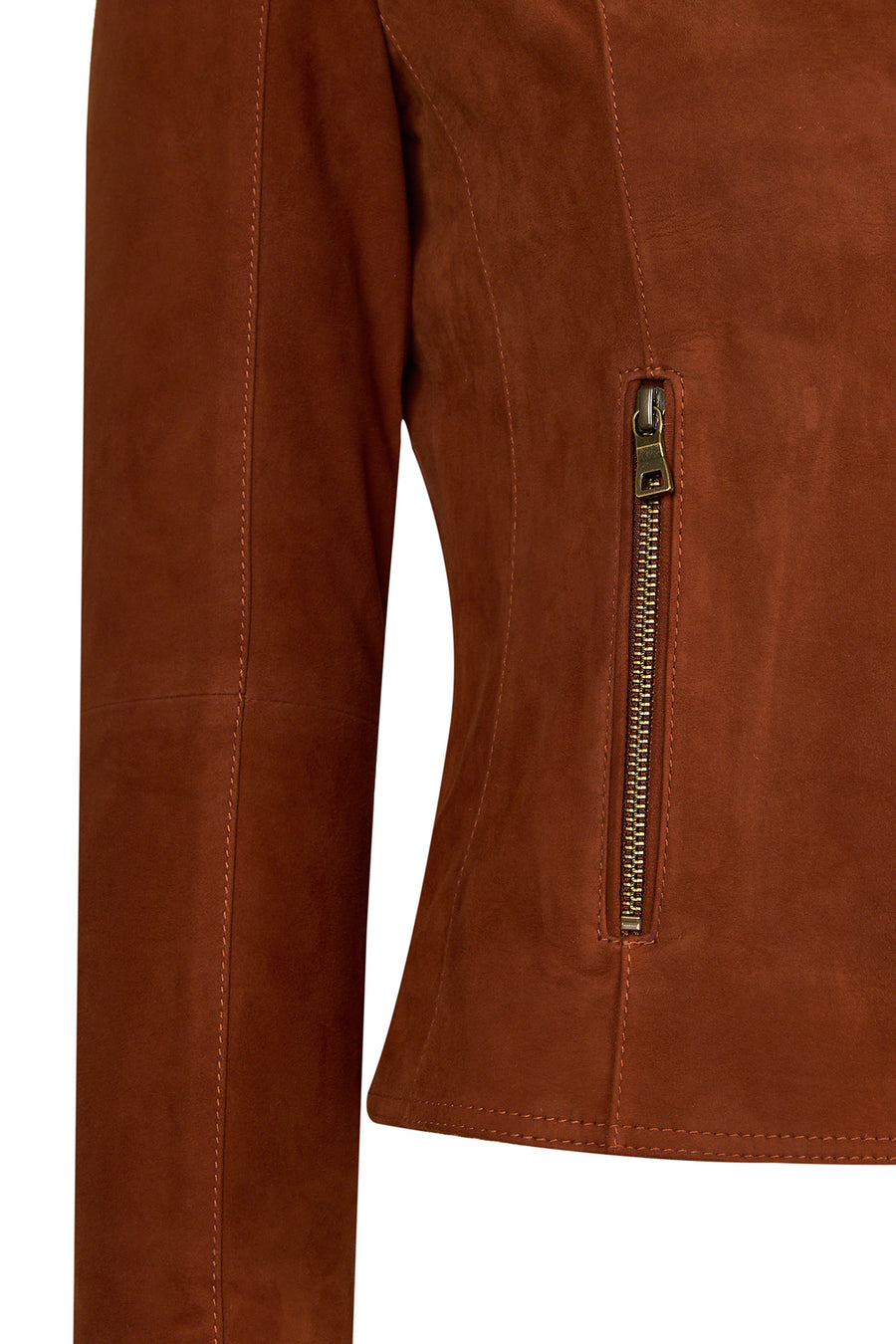 Lara Woman Tan Short Suede Jacket