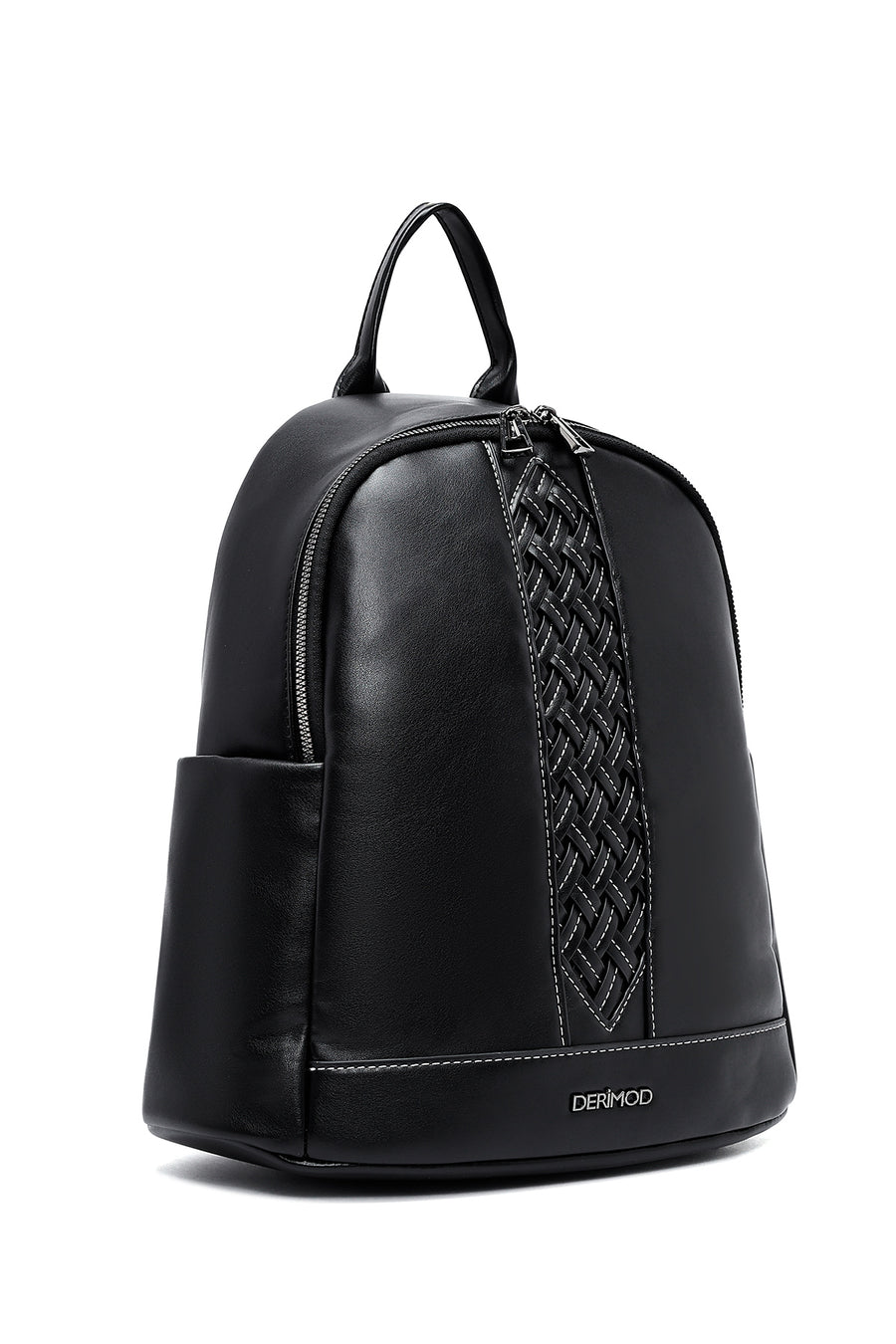 Women's Black Patterned Backpack