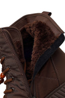 Kadın Kahverengi Fermuarlı Kalın Tabanlı Charmlı Kumaş Postal Bot | Derimod