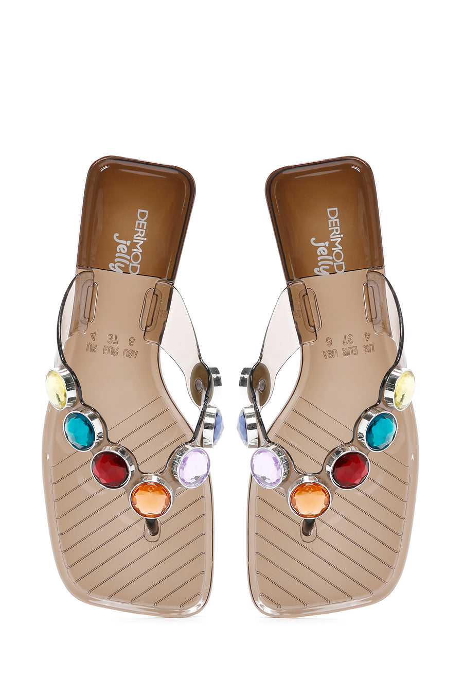 Women's Black Stone Jelly Flip Flops