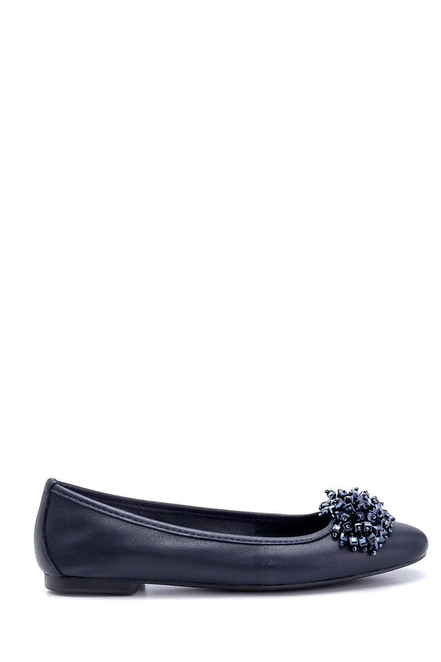 Women's Leather Bead Detailed Ballerinas 21SFD270218 | Derimod