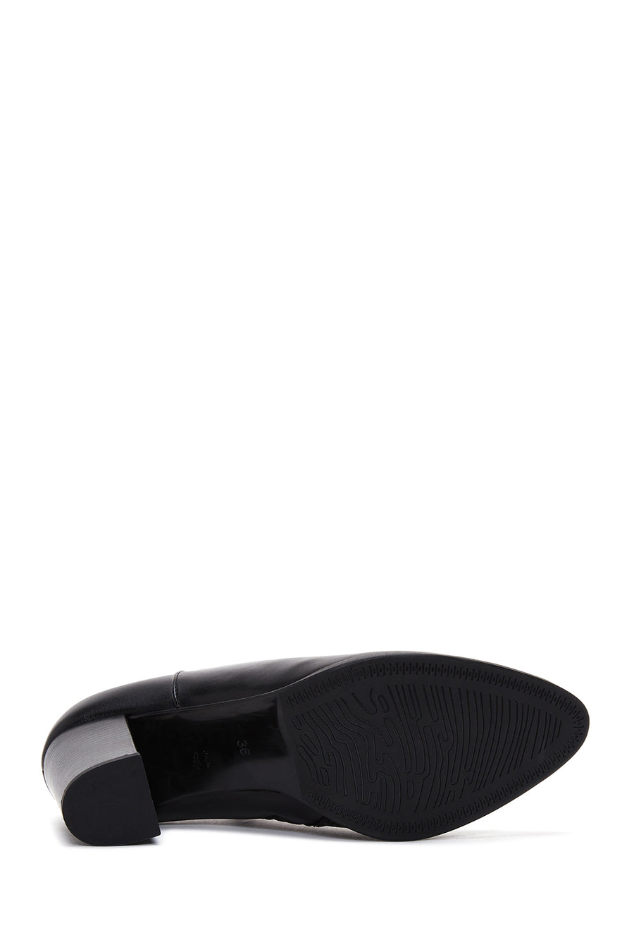 Women's Black Zippered Chunky Heel Boots
