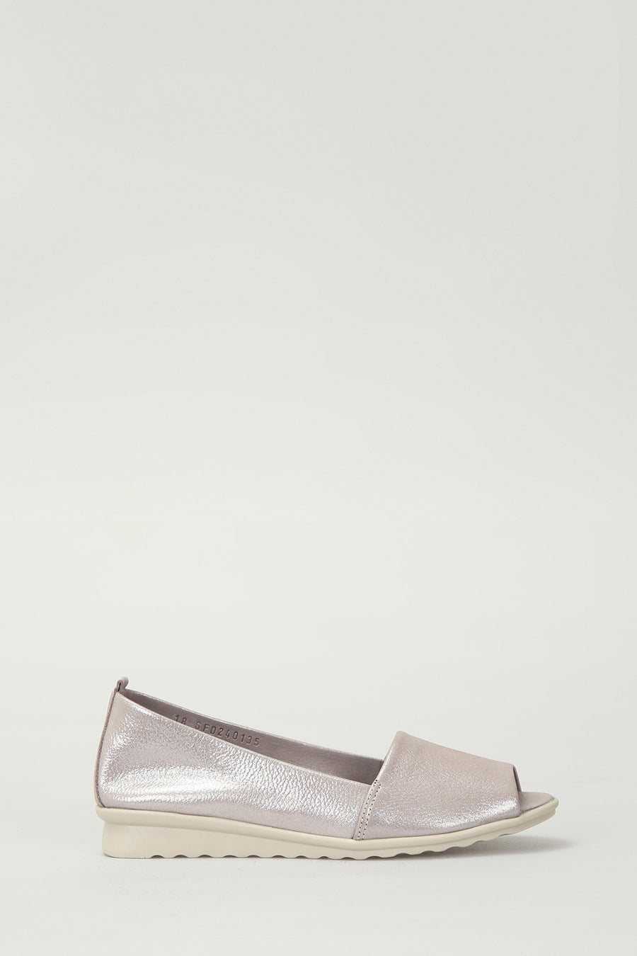 Brown Open Toe Women's Leather Shoes