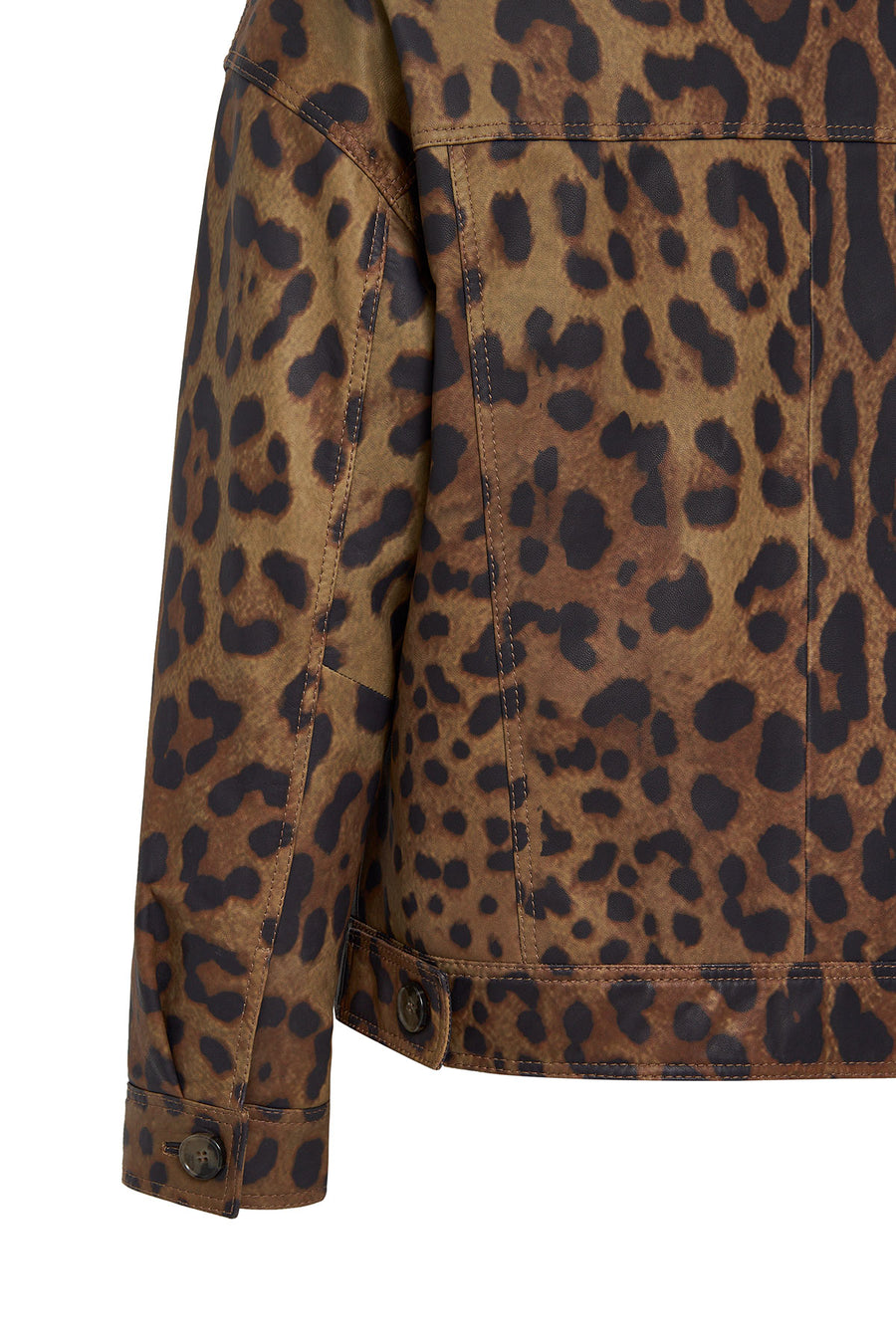 Valenza Women's Brown Leopard Patterned Leather Jacket
