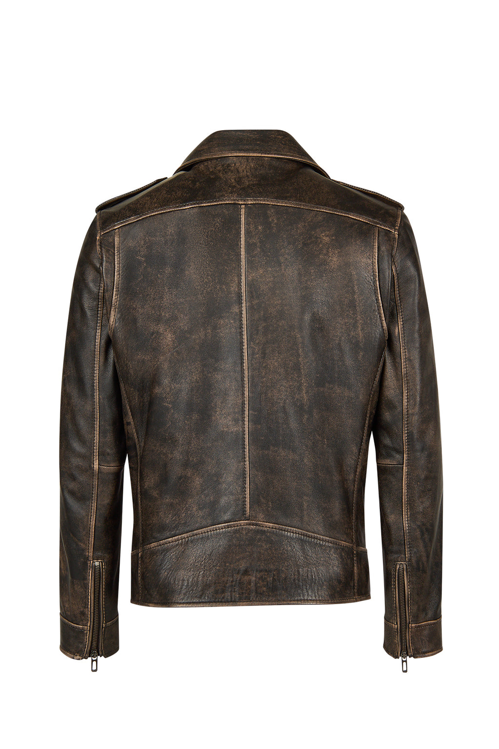 Carter Erkek Kahverengi Biker Deri Mont