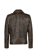Carter Erkek Kahverengi Biker Deri Mont | Derimod