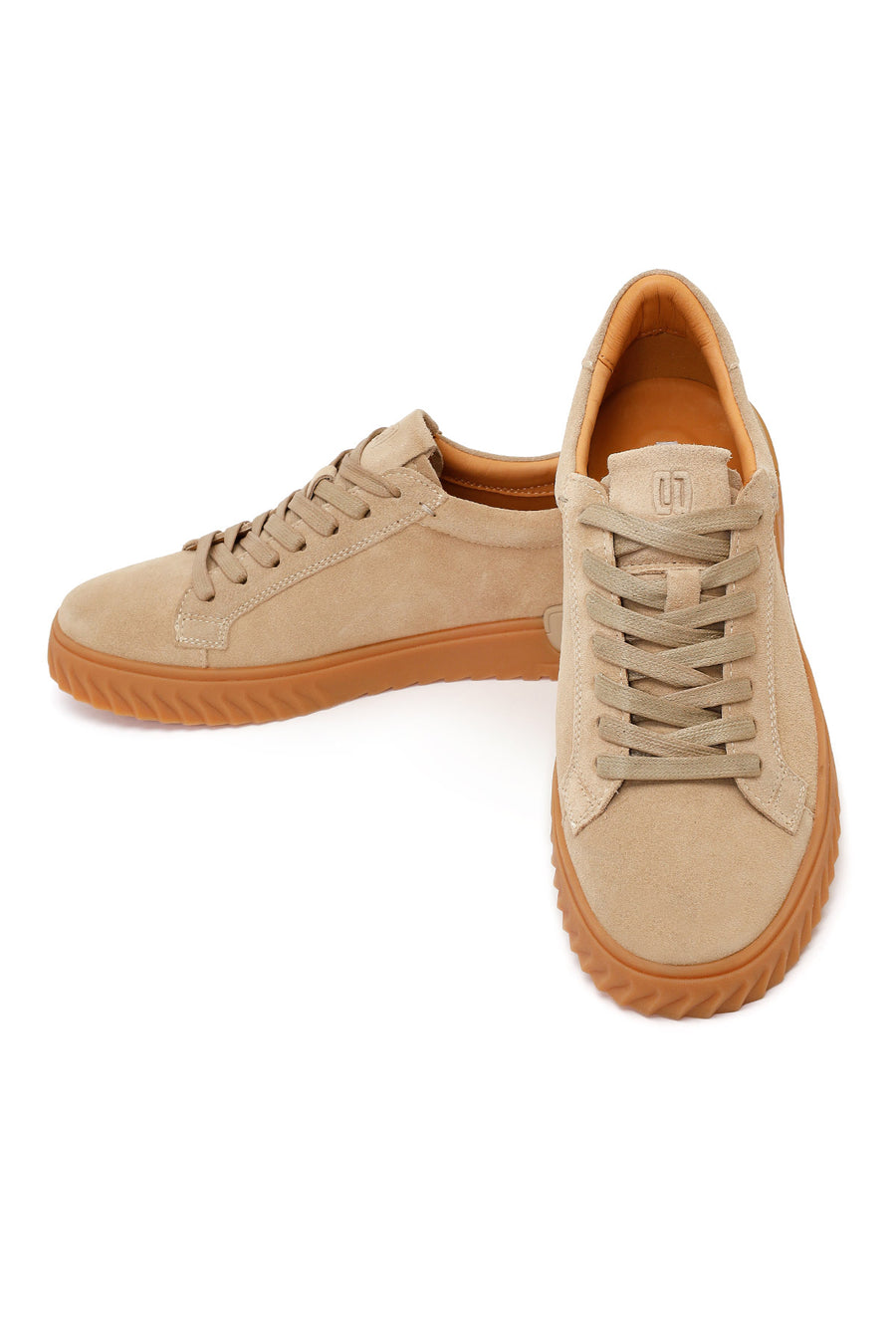 Erkek Bej Bağcıklı Süet Deri Casual Sneaker