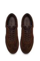 Erkek Kahverengi Bağcıklı Süet Deri Sneaker | Derimod