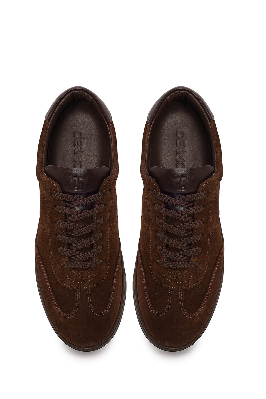 Erkek Kahverengi Bağcıklı Süet Deri Sneaker