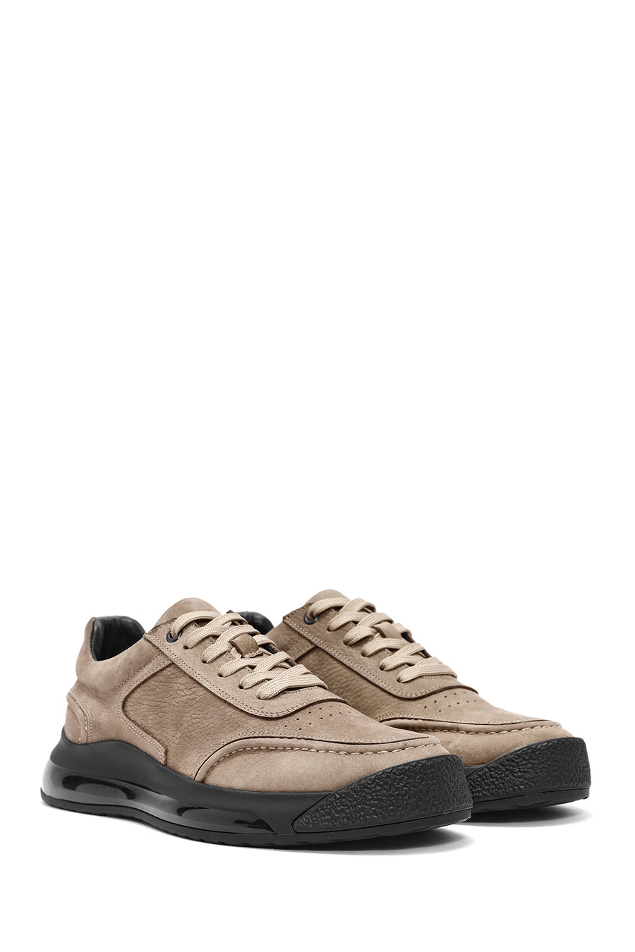 Male Mink Lace-Up Nubuck Leather Sneaker