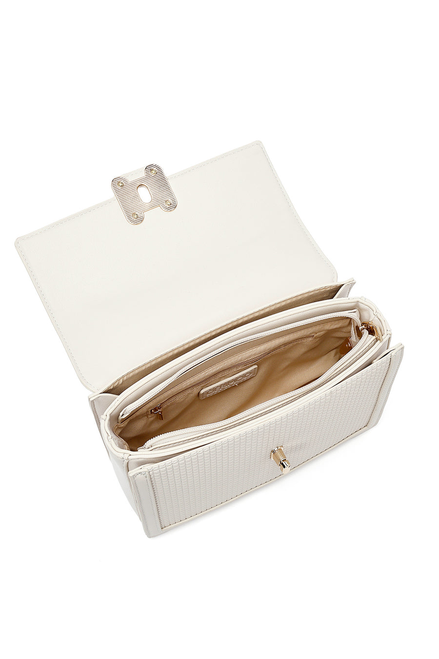 Women's Cream Long Strap Printed Crossbody Bag