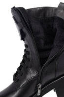 Women's Black Zippered Thick-Soled Leather Ankle Boots | Derimod