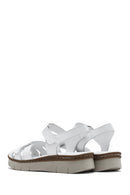 Women's White Ankle Strap Thick Soled Leather Comfort Sandals | Derimod