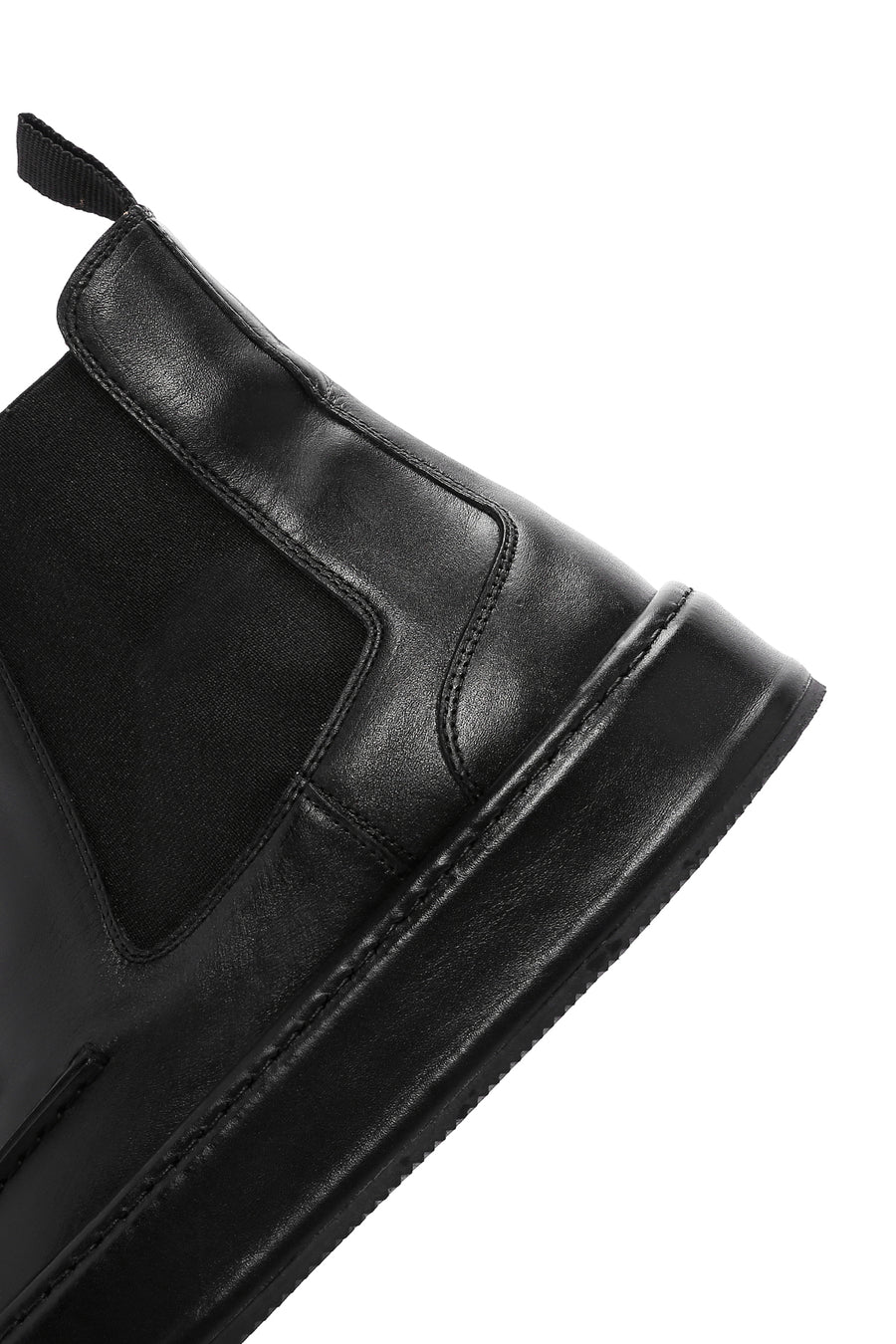 Men's Black Leather Chelsea Sports Boots