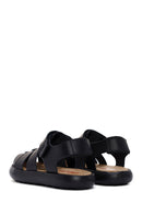 Camper Men's Black Pelotas Flota Leather Sandals | Derimod