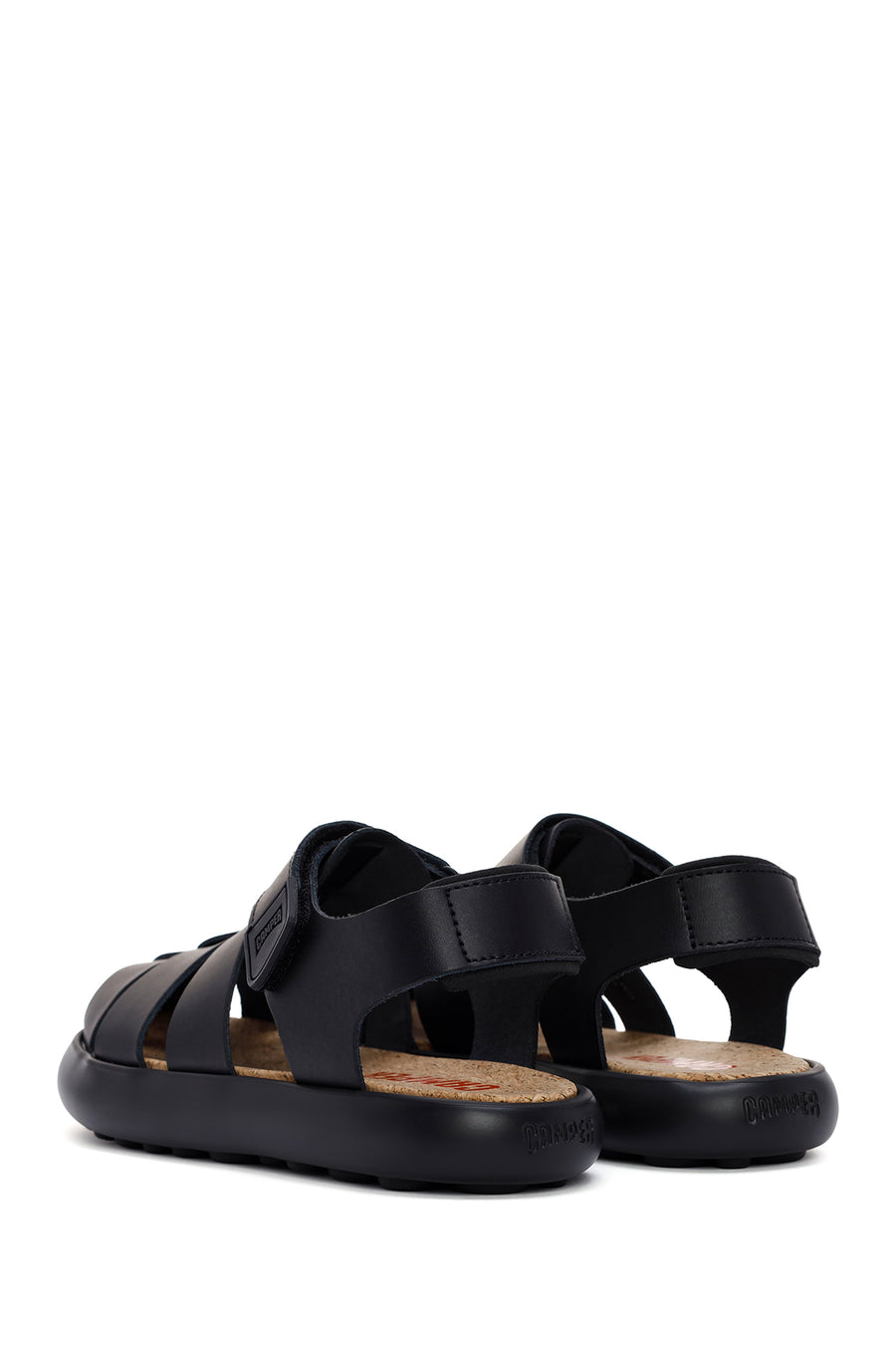 Camper Men's Black Pelotas Flota Leather Sandals