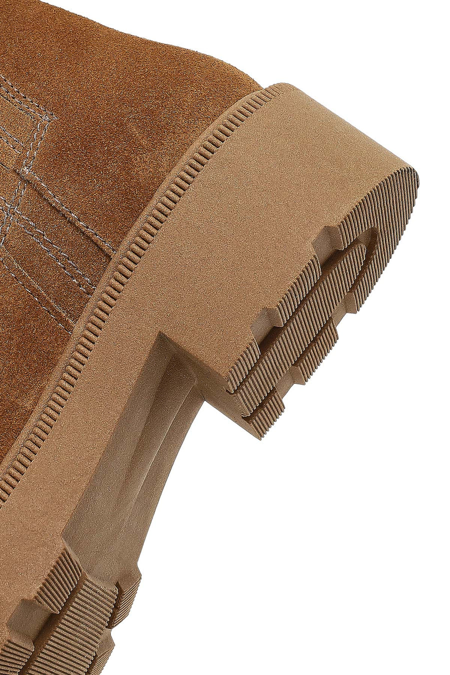 Women Mink Zippered Thick Sole Suede Leather Boot