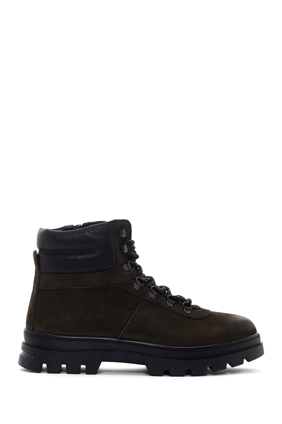 Men's Khaki Nubuck Leather Zippered Boots 23WFD6080V3 | Derimod