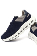 Derimod Studio Men's Navy Blue Lace-Up Thick-Soled Sneaker | Derimod