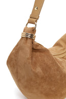 Woman Beige Suede Shoulder Bag | Derimod