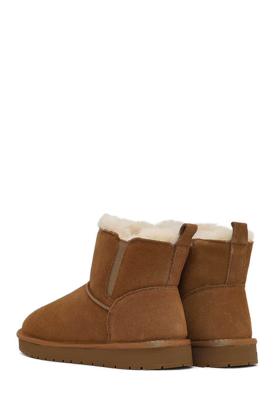 Woman Camel Suede Teddy Boots