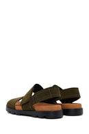 Camper Men's Green Brutus Leather Sandals | Derimod