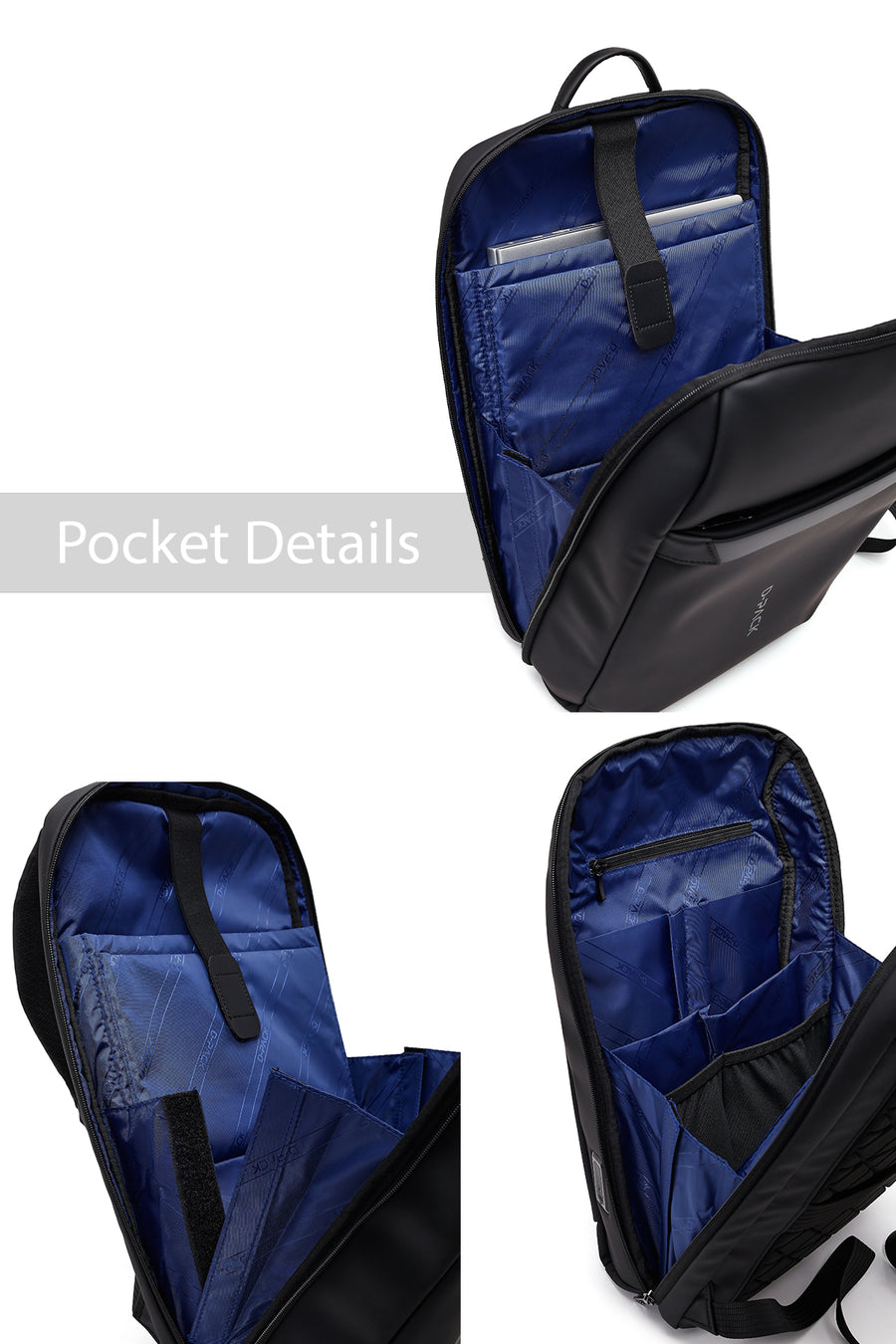 D-Pack Unisex Black Technological Fabric Backpack